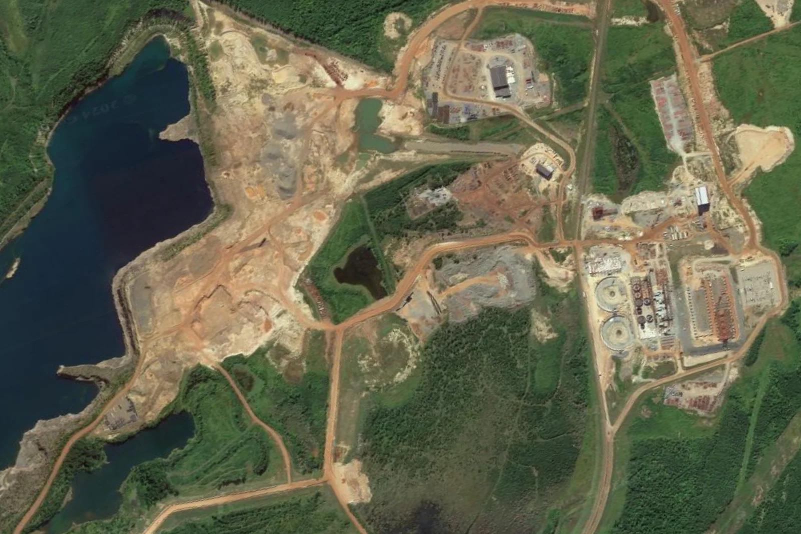 an aerial view of a mine